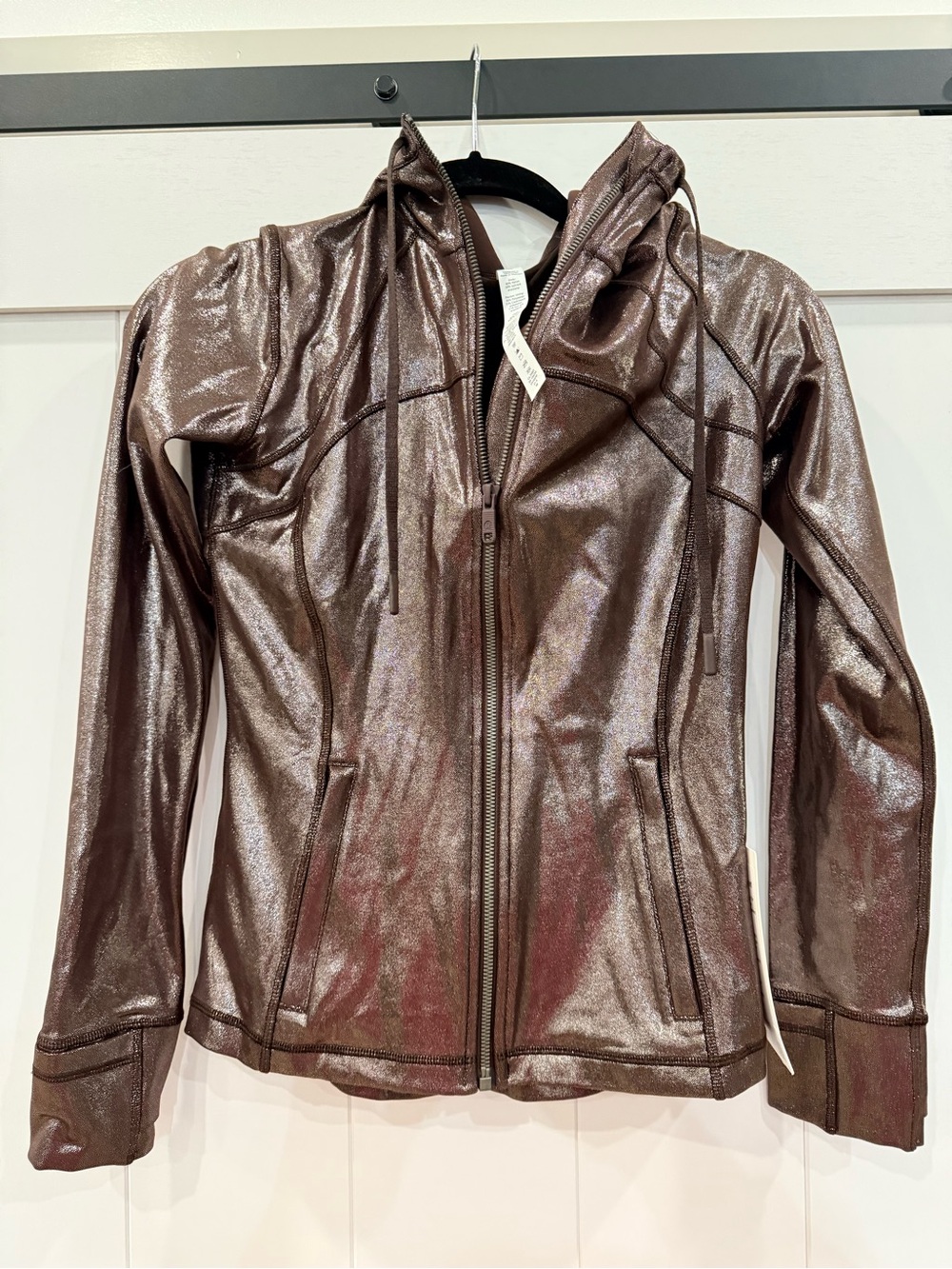 lululemon athletica Shine Brown Hooded Zip-Up Jacket size 6 NWT